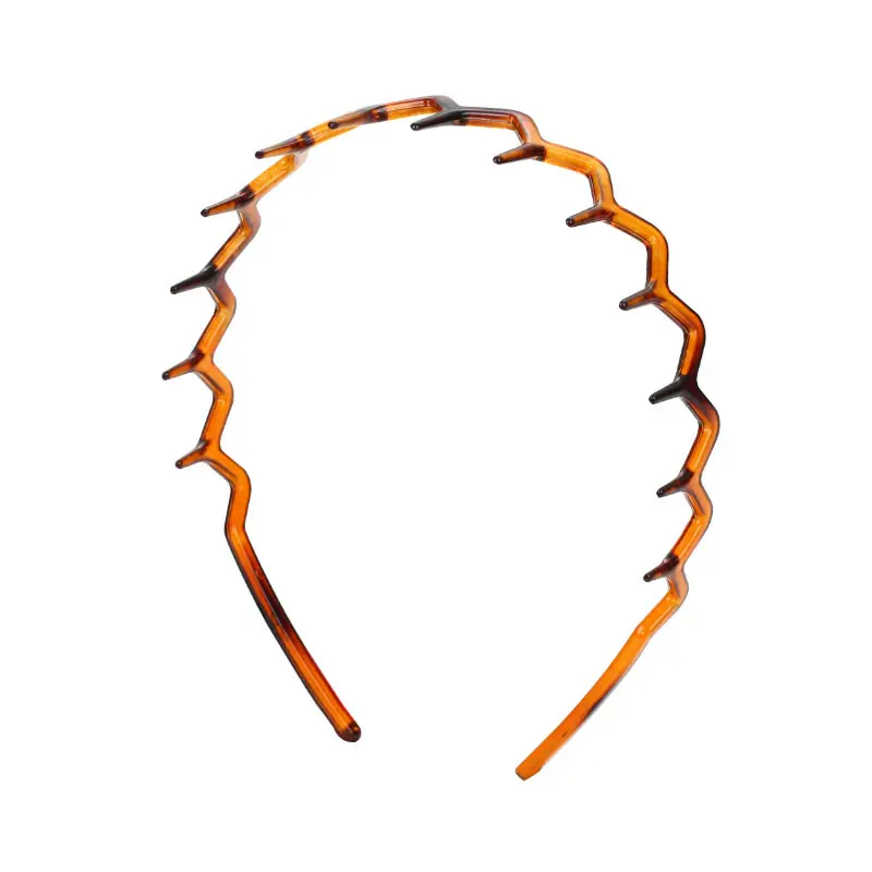 2pcs/set Black amber wave long teeth headband Anti-fall resin plastic with teeth non-slip headband for men and women face wash h