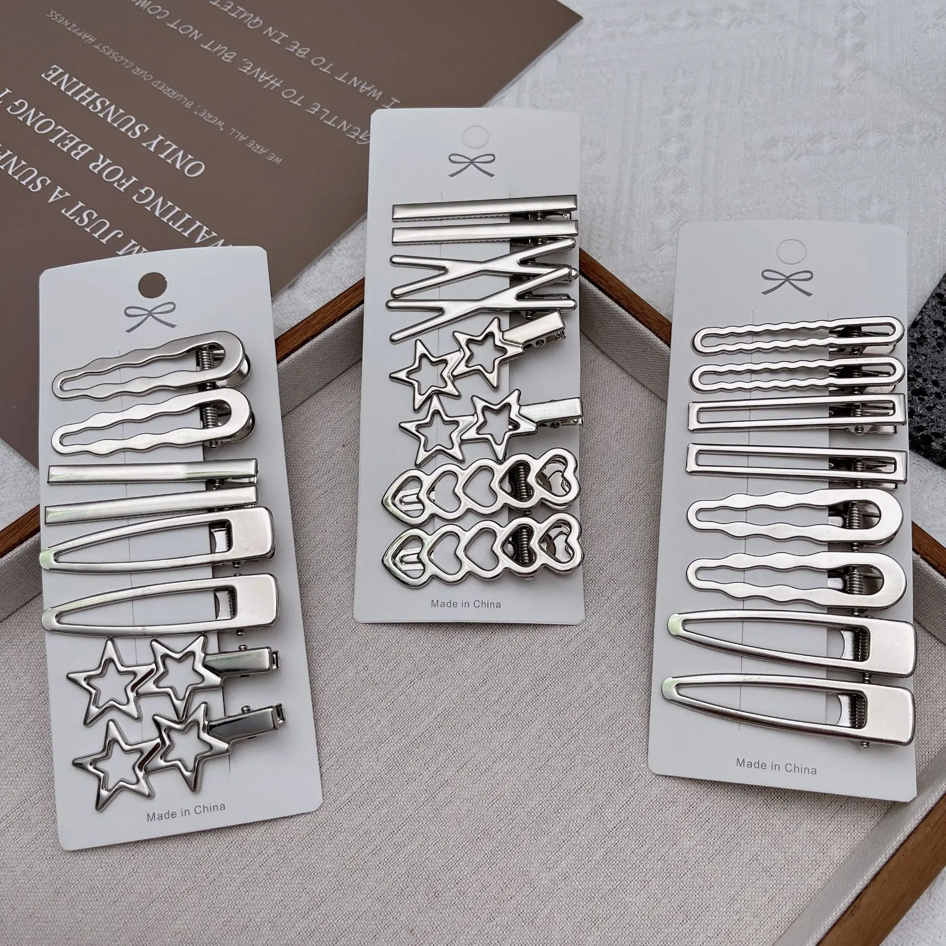 8PCS Metal Hair Clips Side Broken Hair Bangs Hair Cards Spice Girls Hair Accessories Silver Bangs Clip Set Side Clip One Word Cl