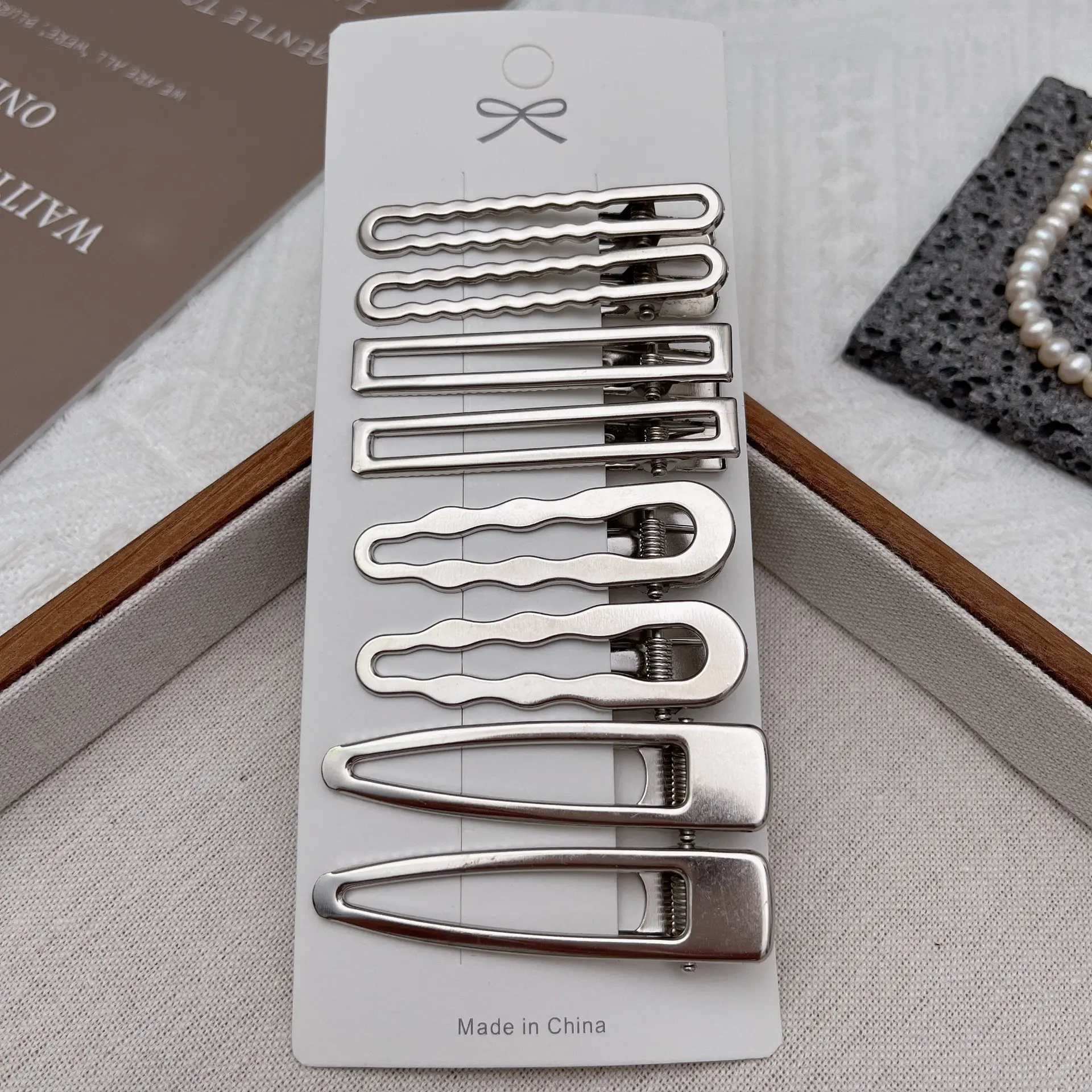 8PCS Metal Hair Clips Side Broken Hair Bangs Hair Cards Spice Girls Hair Accessories Silver Bangs Clip Set Side Clip One Word Cl