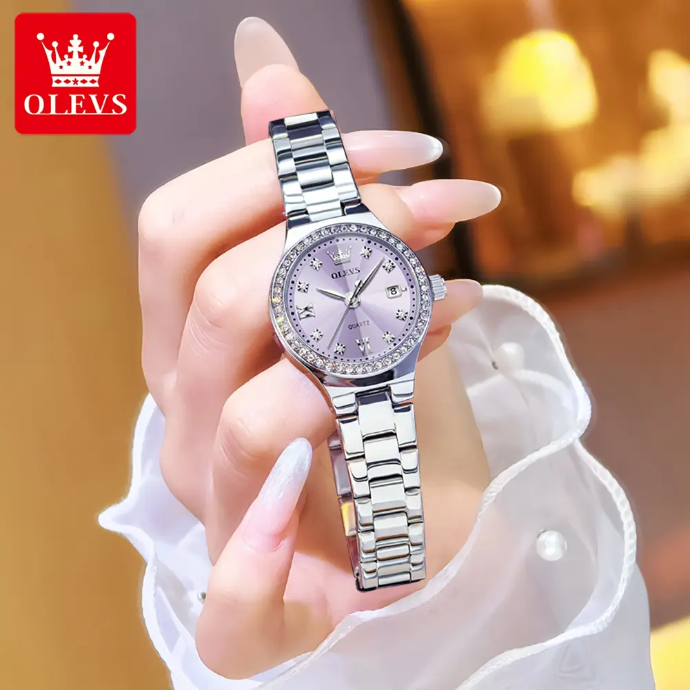 OLEVS 5628 Women Watch Original Elegant Stainless Steel Quartz Watch Waterproof Luminous Date Watches For Women Gifts Reloj