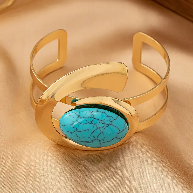 Fashion Metal Green Spiral Geometric Bracelt Bangles for Women New Trendy Print Classic Design Jewelry Party Accessories