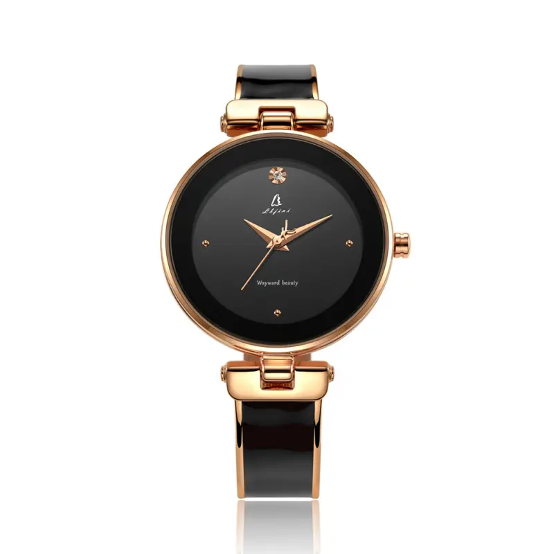 Hot Sales Black Gold  Diamonds dial Ladies Waterpoof Quartz Wristwatch Stainless Steel Bracelet Watch for Women Girls