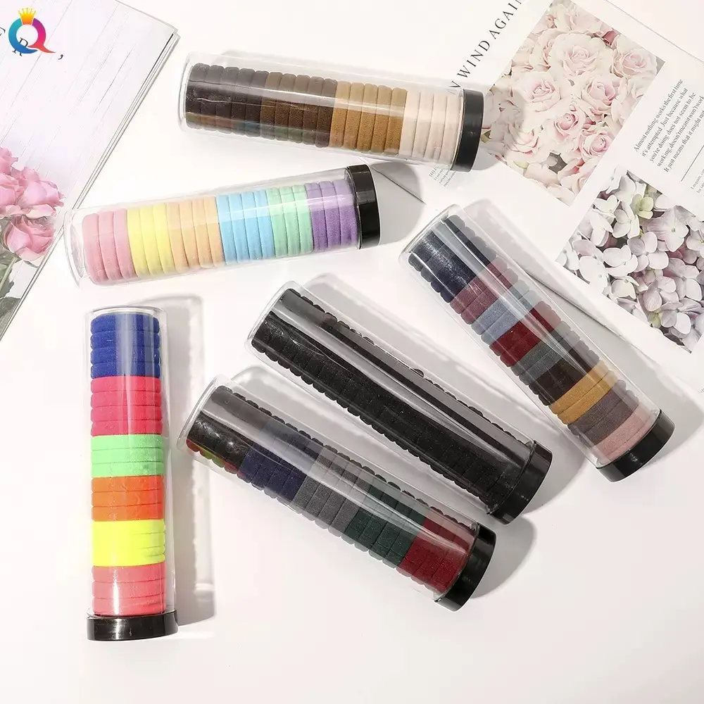 20Pcs Simple High Elasticity Hair Tie Rubber Band Female High Ponytail Hair Rope Does Not Hurt Hair Durable Head Rope Hair Band
