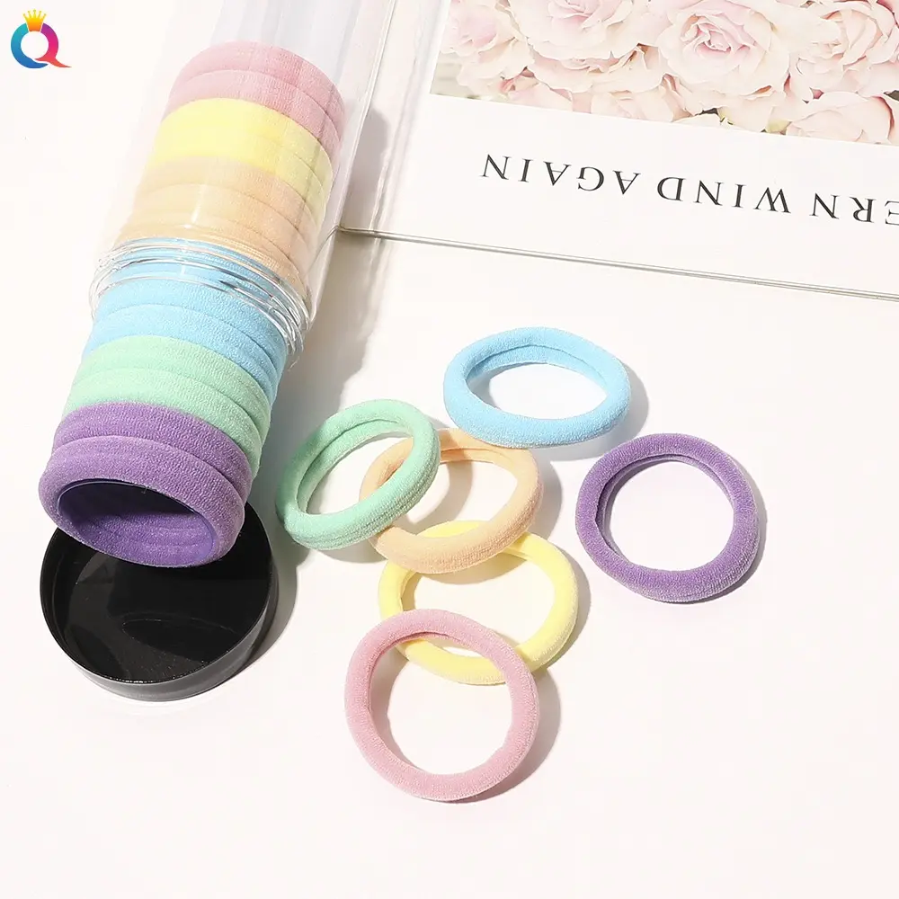 20Pcs Simple High Elasticity Hair Tie Rubber Band Female High Ponytail Hair Rope Does Not Hurt Hair Durable Head Rope Hair Band