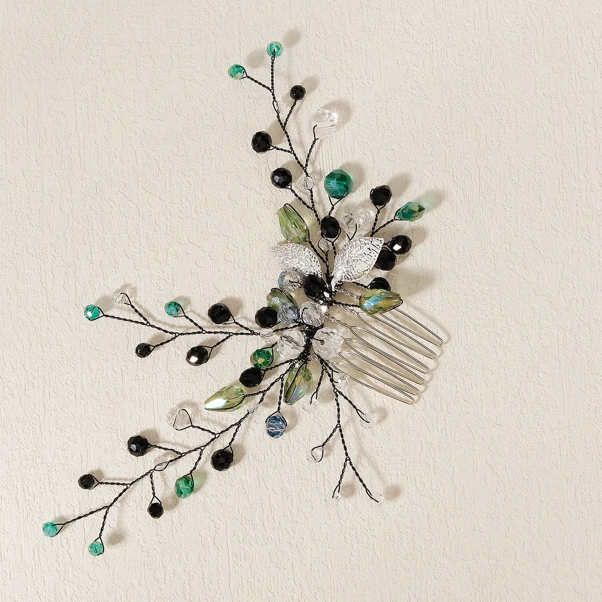 Green Rhinestone Wedding Hair Accessories Crystal birthday parties Hair Comb Clip Headpiece Jewelry banquets Hair Ornament Gift