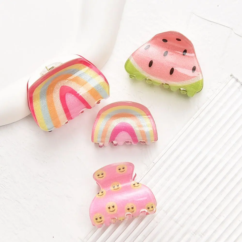 Daily Daisy Watermelon Acrylic Fashion Design Fruit Hair Claw Korean Style Hair Clip Women Hair Accessories Rainbow Barrettes