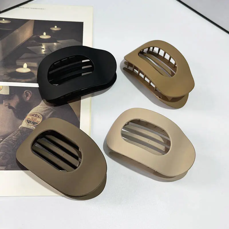 New Arrival Hot-Selling Flat Oval Hair Claw Clip Matte Duckbill Clip Back-of-Head Bun Hair Accessories Simple Clip Hair Ornament