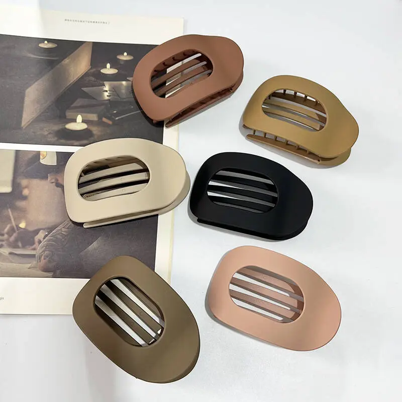 New Arrival Hot-Selling Flat Oval Hair Claw Clip Matte Duckbill Clip Back-of-Head Bun Hair Accessories Simple Clip Hair Ornament