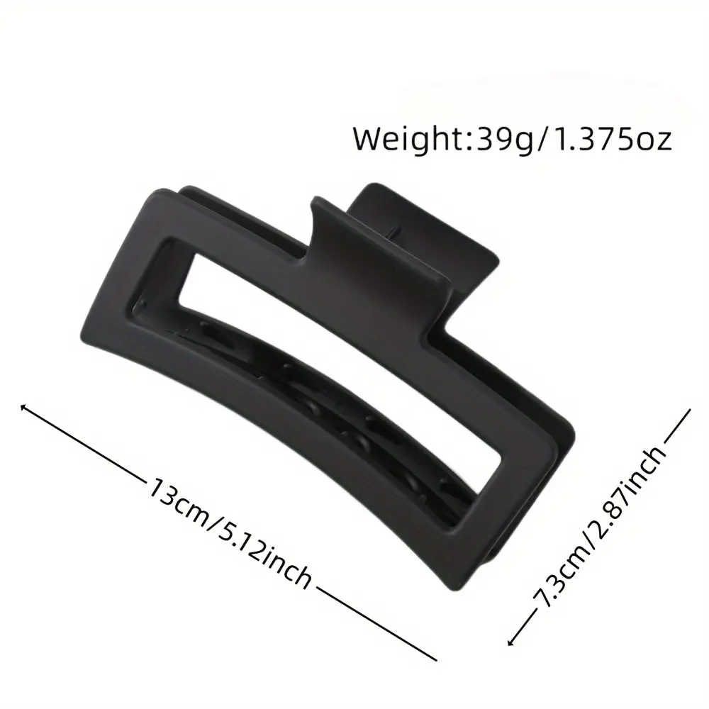5.11" Large Square Hair Claws Matte Frosted Textured Plastic Solid Barrette Clips For Thick Long Hair Women Hair Accessories