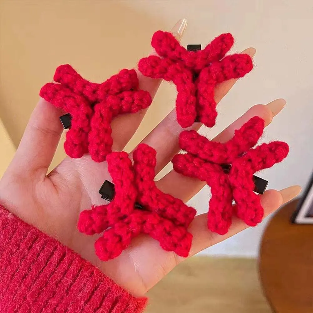 Duckbill Clip Angry Emotion Hair Clip Korean Style Hair Accessories Funny Crochet Barrettes Back Clip Cartoon Side Clip Women