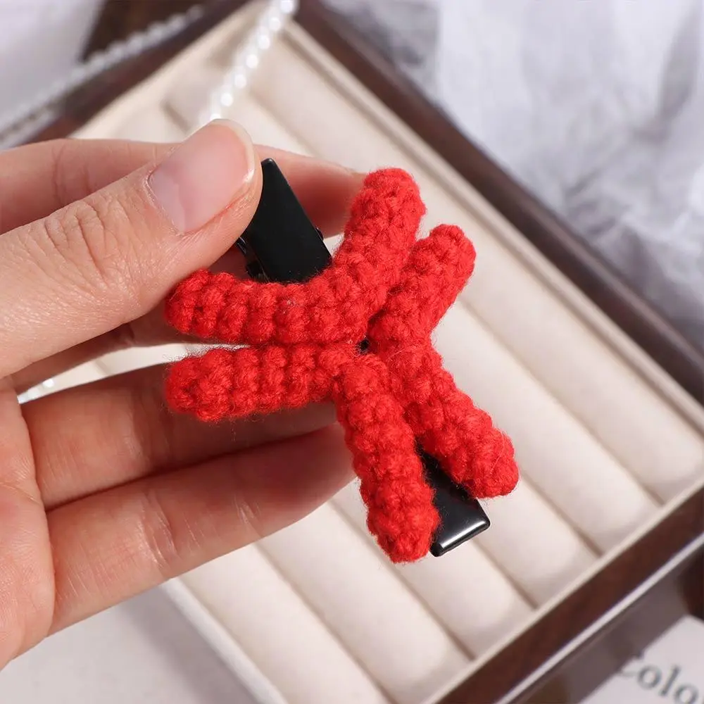 Duckbill Clip Angry Emotion Hair Clip Korean Style Hair Accessories Funny Crochet Barrettes Back Clip Cartoon Side Clip Women