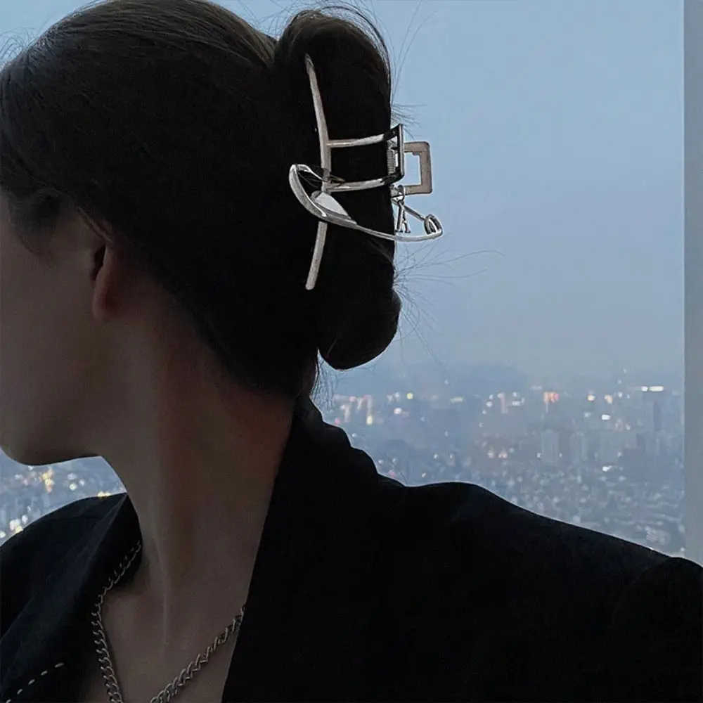 Hair Accessories Silver Color Metal Hairpin Pin Style Harajuku Hair Large Claw Rock Large Size Large Pin Hair Clip for Women