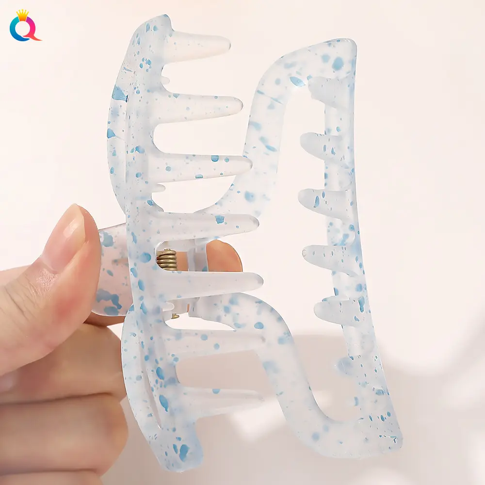 Women Colorful Jelly Hair Claw Tough Stippling Plastic Hair Clip Small Large Size Hair Clamps Crab Hairpin Hair Accessories Gift
