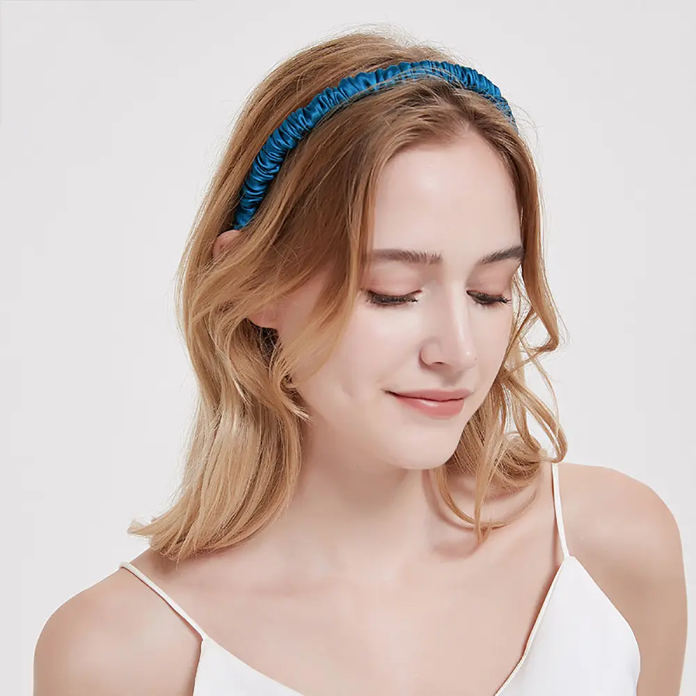 100% Natural Mulberry Silk Headband Luxury Silk Elastics Hair Hoop Headwear Hairbands Headband for Women Hair Accessories