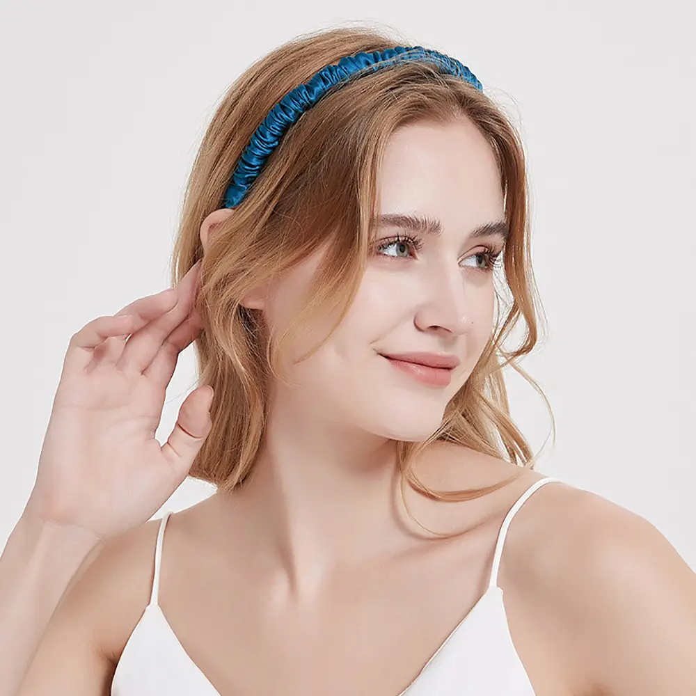100% Natural Mulberry Silk Headband Luxury Silk Elastics Hair Hoop Headwear Hairbands Headband for Women Hair Accessories