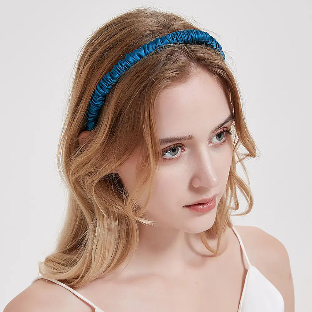 100% Natural Mulberry Silk Headband Luxury Silk Elastics Hair Hoop Headwear Hairbands Headband for Women Hair Accessories
