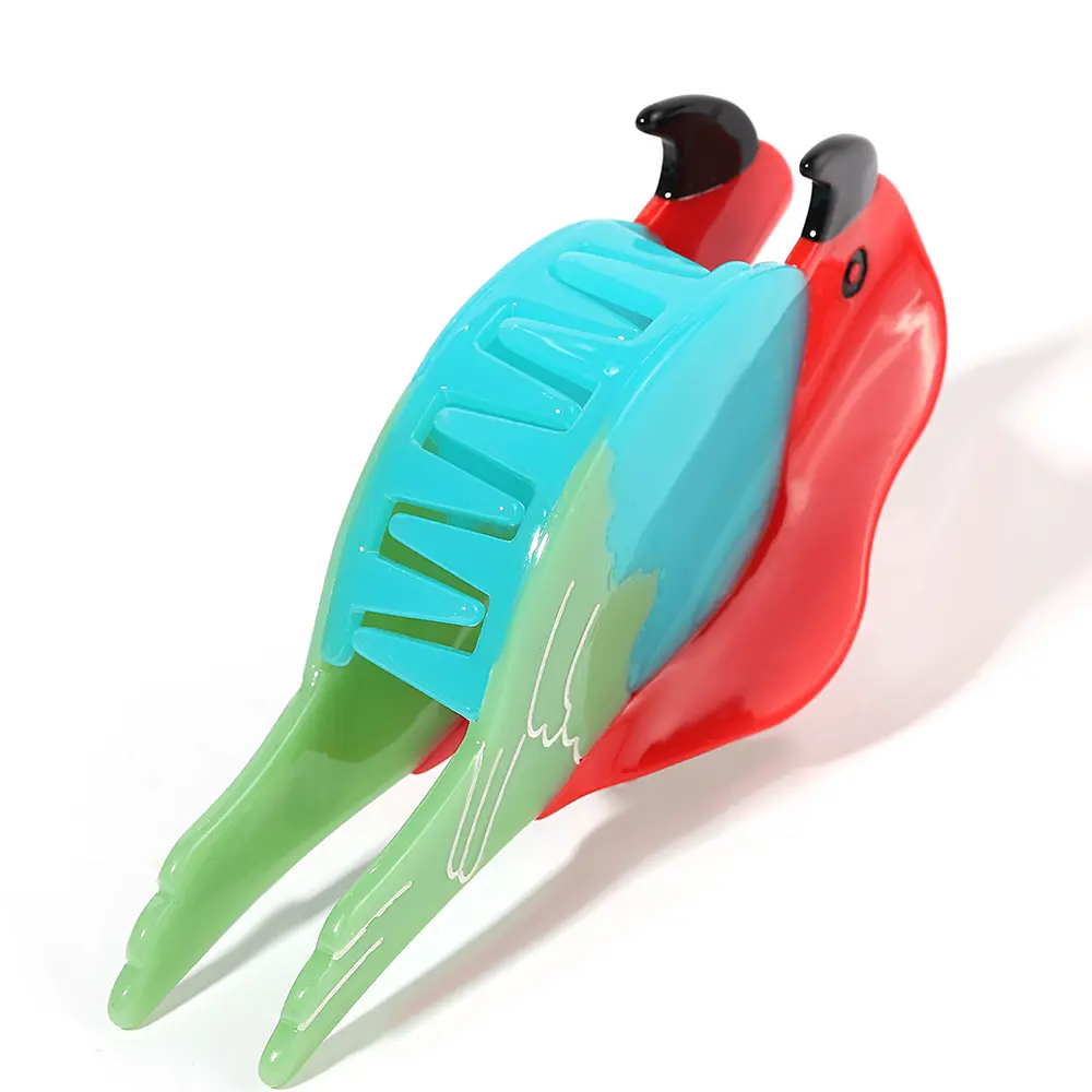 AENSOA Y2K Colored Parrot Claw Clip For Women Cartoon Contrast Color Acrylic Fun Popular Bangs Side Hair Accessories Summer