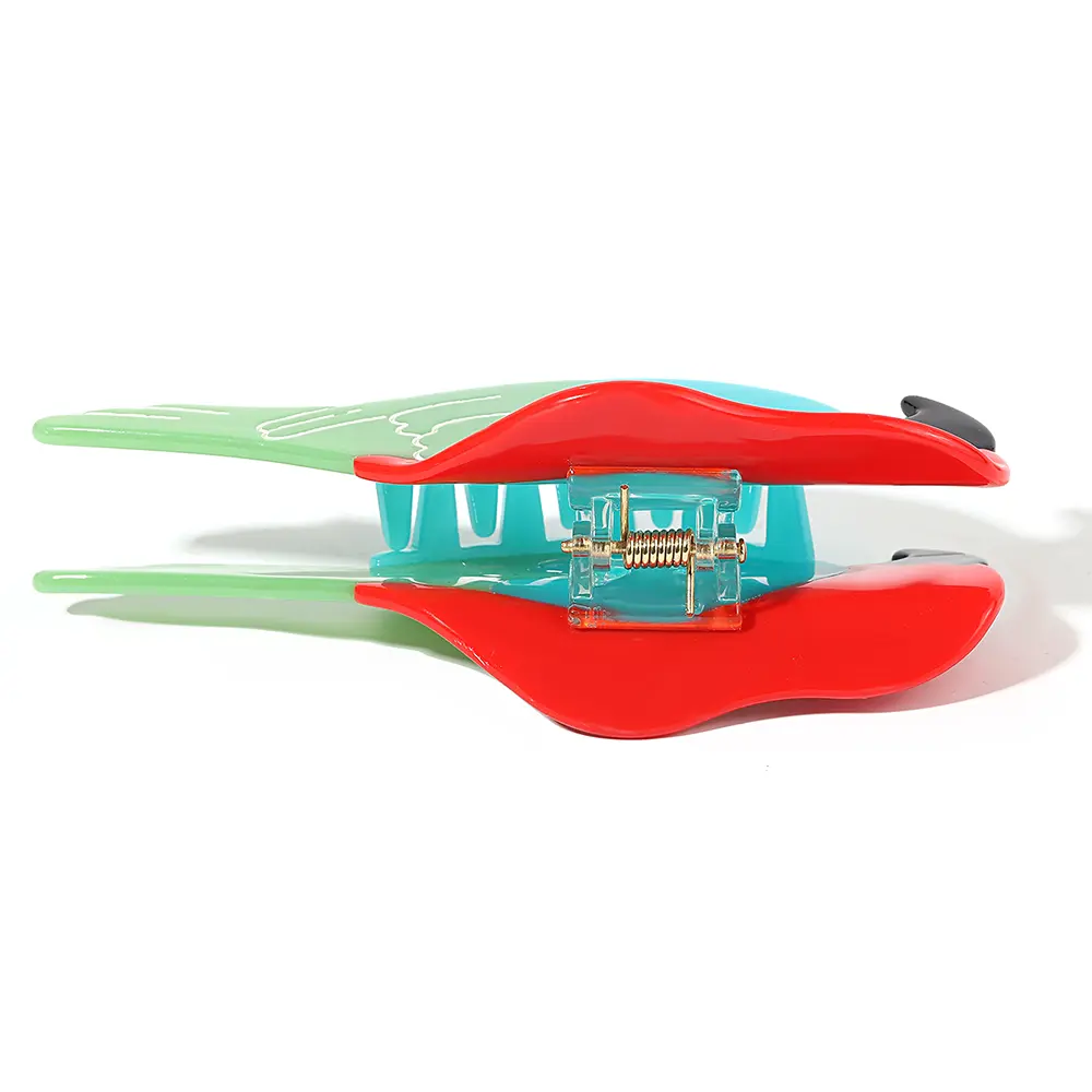 AENSOA Y2K Colored Parrot Claw Clip For Women Cartoon Contrast Color Acrylic Fun Popular Bangs Side Hair Accessories Summer