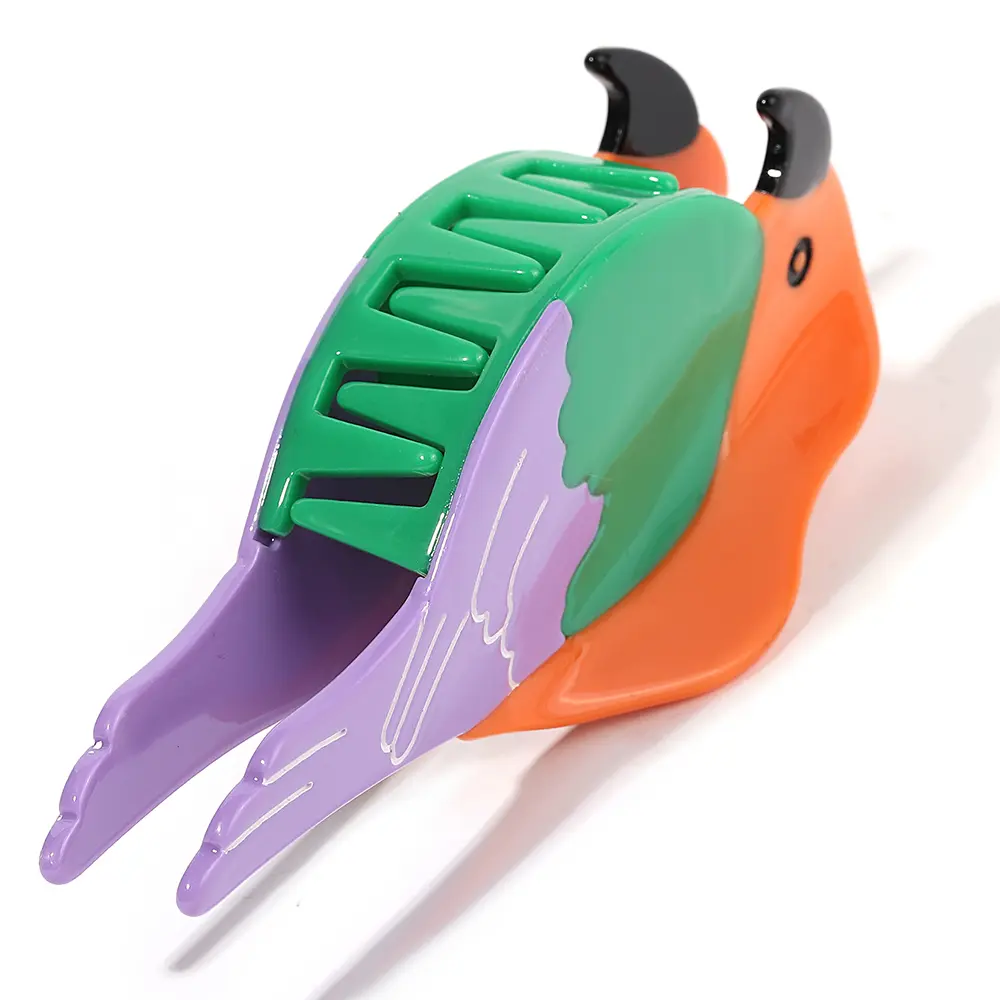 AENSOA Y2K Colored Parrot Claw Clip For Women Cartoon Contrast Color Acrylic Fun Popular Bangs Side Hair Accessories Summer