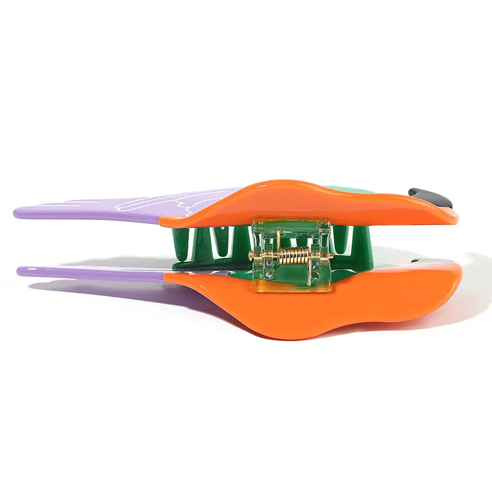 AENSOA Y2K Colored Parrot Claw Clip For Women Cartoon Contrast Color Acrylic Fun Popular Bangs Side Hair Accessories Summer