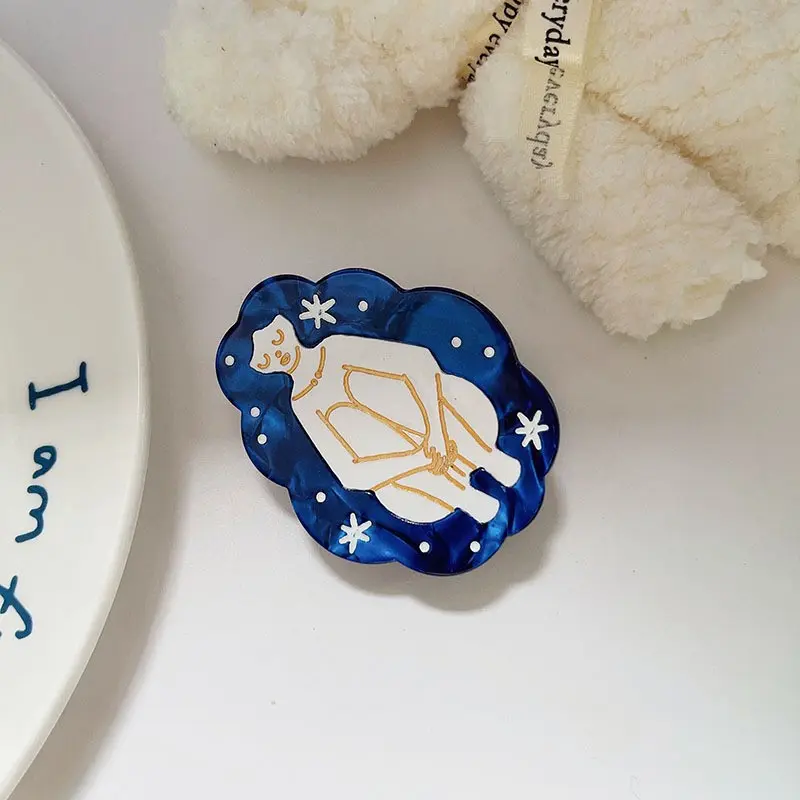 YHJ Maiden in the Night Sky Hair Claw Beautiful Girl Acetate Hair Clips Claw Hair Accessories for Women Girls