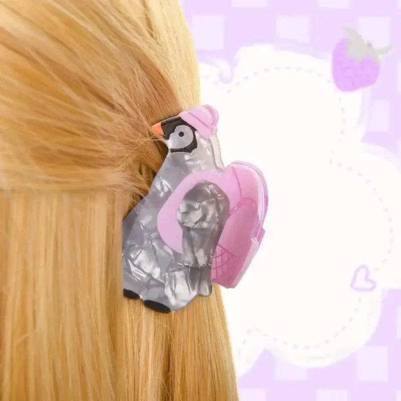 Cute Cartoon Animal Series Hair Claw Acrylic Funny Squirrel Penguin Rabbit Bear Crab Hair Clip for Women Girls Hair Accessories