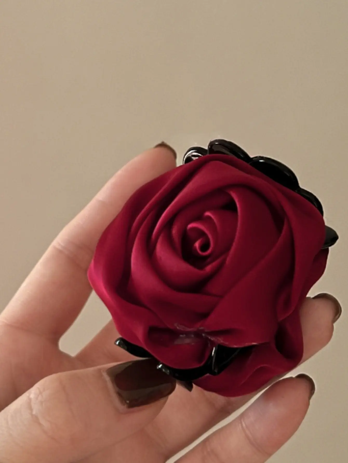 3PCS  Rose Flowers Small Grab Clip Premium Sense Back Head Hair Grab Half Tie Hair Clip Headwear Hair Accessories