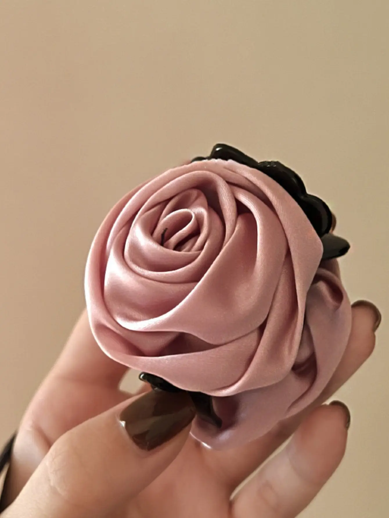 3PCS  Rose Flowers Small Grab Clip Premium Sense Back Head Hair Grab Half Tie Hair Clip Headwear Hair Accessories