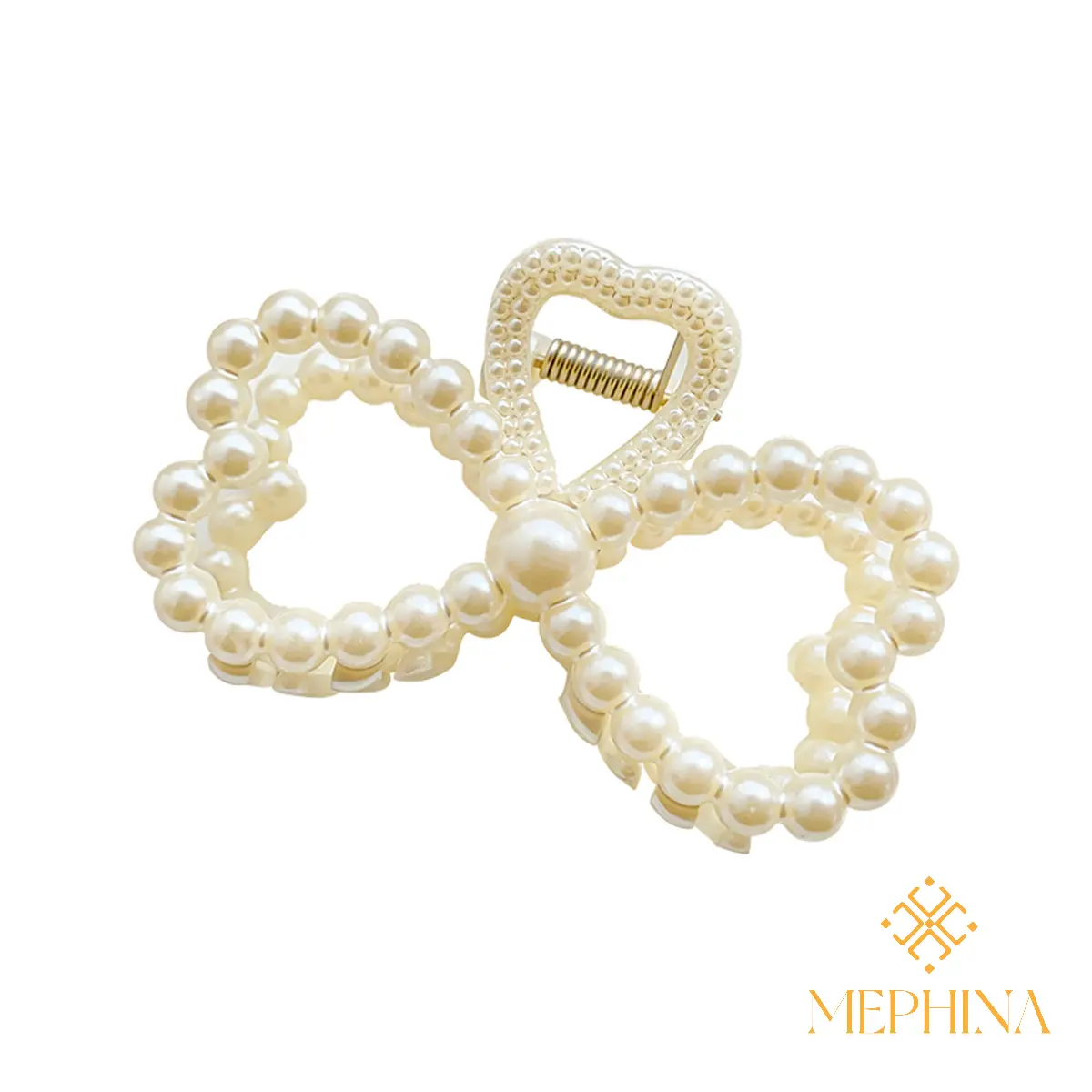 MEPHINA Classy Hair Claw Clips Pearl Hair Claws Delicate Hair Clips Pearl Hair Pins Elegant Hair Claws Accessories for Women