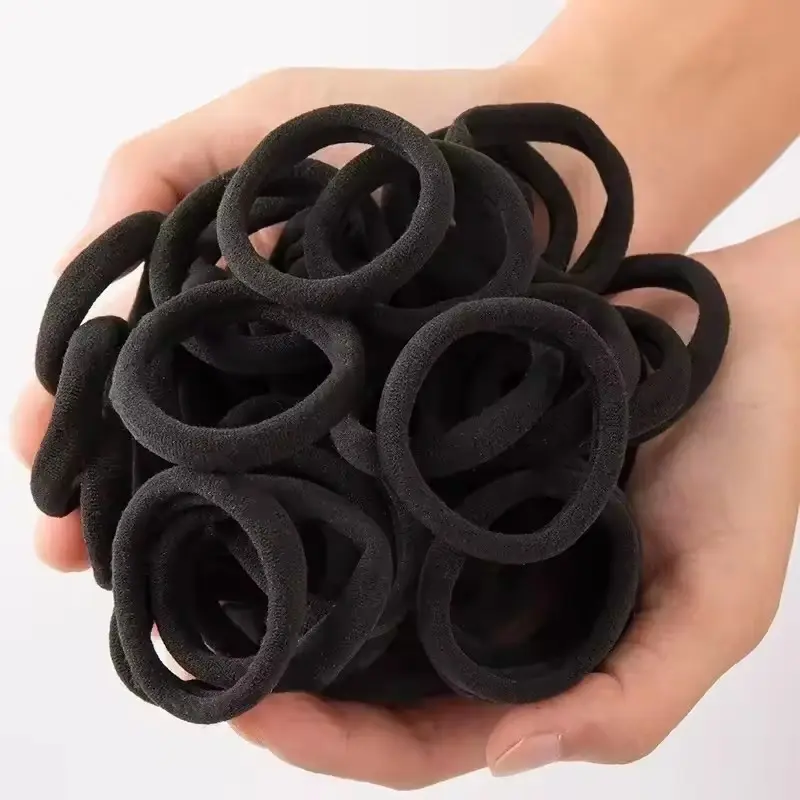 High Elastic Hair Bands for Women Girls Black Basic Hair Tie Headband Simple Ponytail Holder Scrunchies Hair Accessories