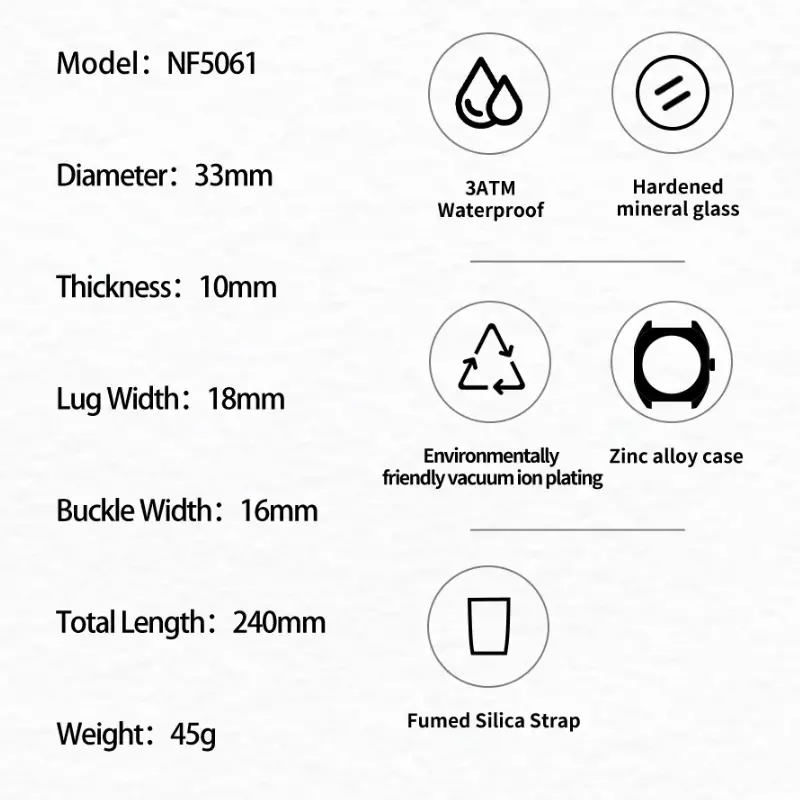 NAVIFORCE Fashion Women's Casual Elegant Simple Polygon Quartz Silicone Watch Gift for Women Wristwatch Casual Relogio Feminino