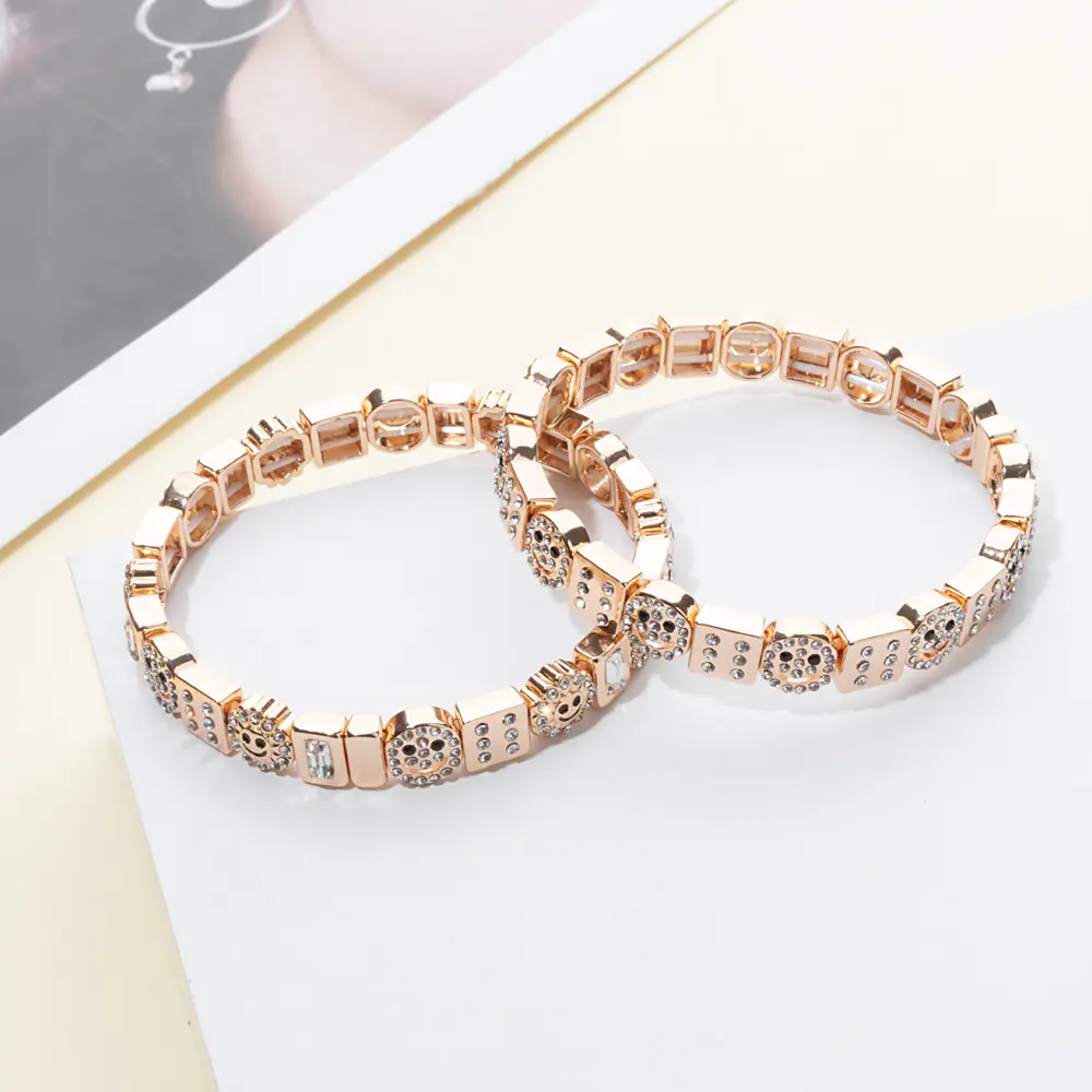 2024 New Rhinestone Happy Bangle For Women Diamond Hand Accessory