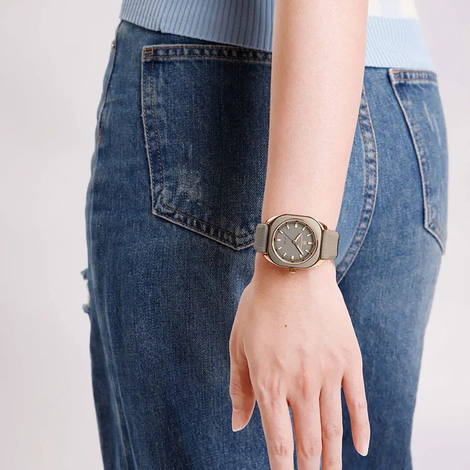 NAVIFORCE Fashion Women's Casual Elegant Simple Polygon Quartz Silicone Watch Gift for Women Wristwatch Casual Relogio Feminino