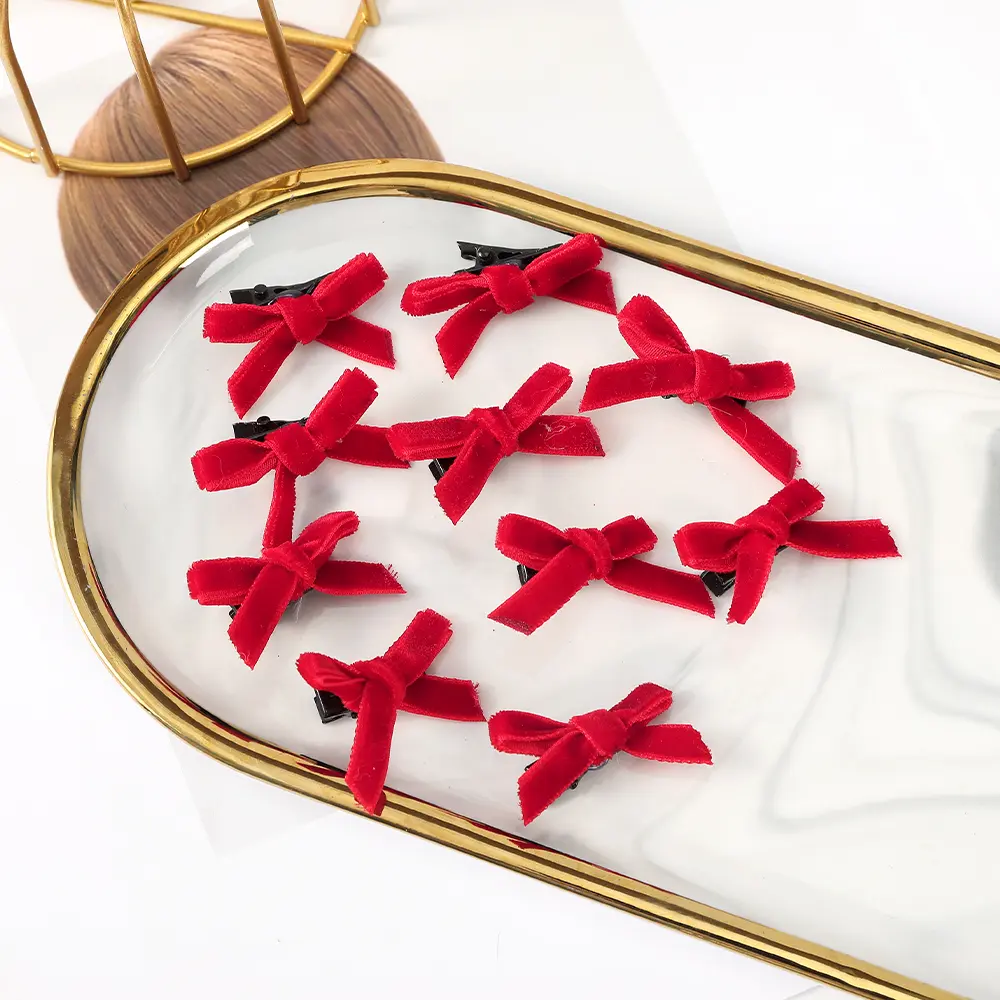 Red Bow Hairpin Ponytail Styling Baraided Hair Clip Girls Simple Sweet Hair Accessories Korean Hairgrips Valentine's Day Gift