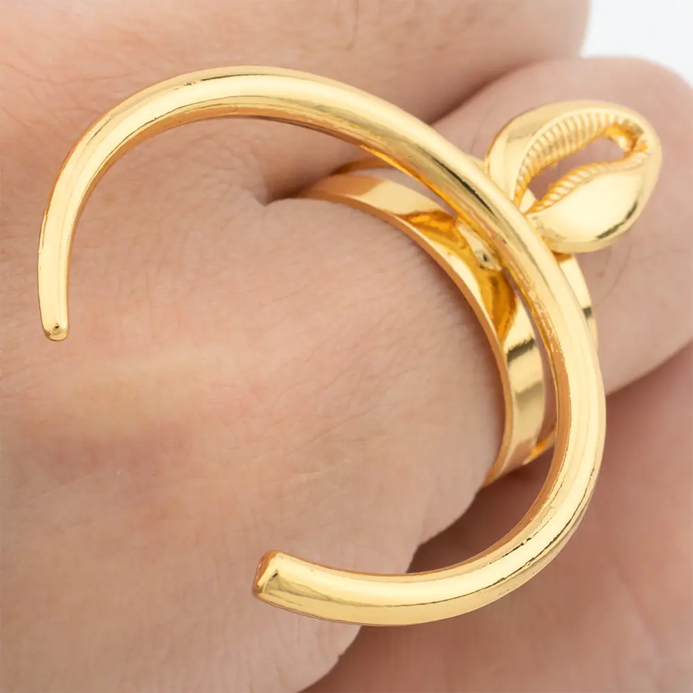 Dubai Jewelry Set for Women Gold Color Round Clip Earrings African Adjustable Circular Ring Luxury Wedding Jewelry Accessories