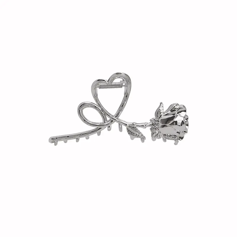 VANIKA Woman New Large Metal Rose Floral Hair Claw Crab Ladies Fashion Ponytail Clip Girls Hair Clips Headwear Hair Accessories