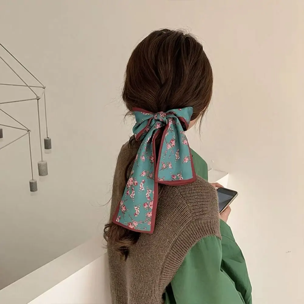 Fashion Silk Scarf Print Neck Scarfs Handbag Decor Ribbon Wrist Waistband Lady Hairband Decoration Accessories Hand Kerchief