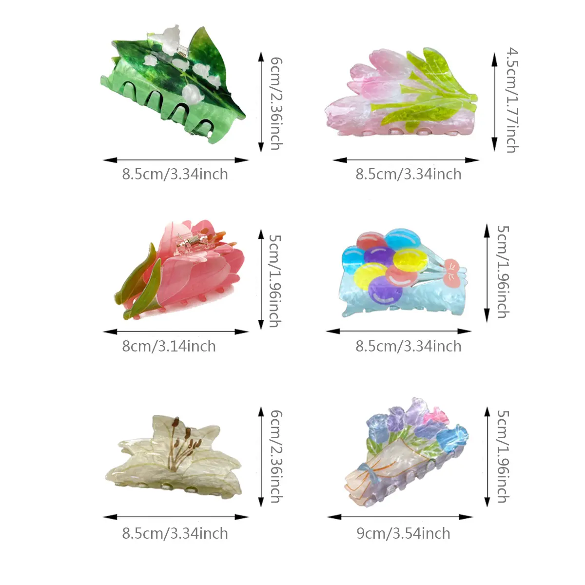 1PC flower clip tulip lily rose hair clip acrylic flower clip hair accessory dopamine hair clip