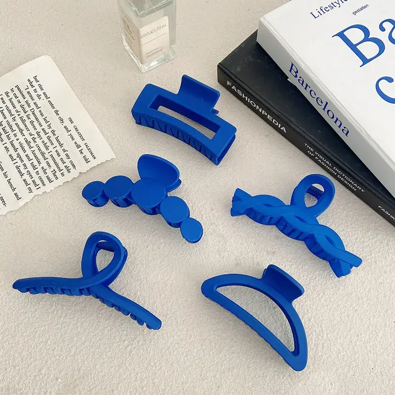 Kleins Blue Series Grab Clip Hair Accessories Ladies Back Head HairClip Ponytail Hair Claw Shark Clip Large Claw Clip Headdress