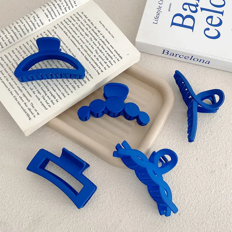 Kleins Blue Series Grab Clip Hair Accessories Ladies Back Head HairClip Ponytail Hair Claw Shark Clip Large Claw Clip Headdress
