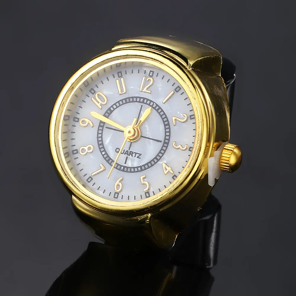 CLassic Clock Roman Quartz Finger Watch Stainless Steel Creative Italian Charm Link Jewelry for Women Men Watch Ring Gifts