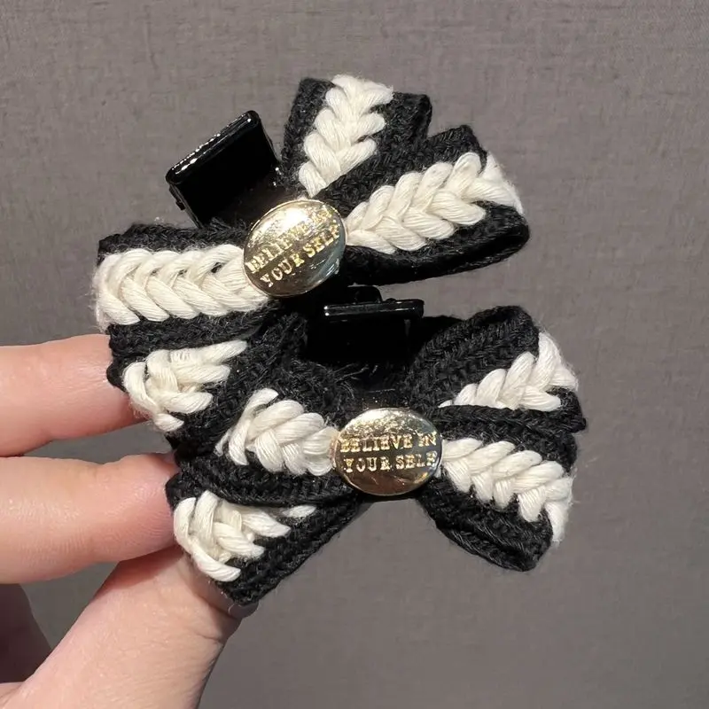 1pc Xiaoxiangfeng bow hair clip, women's high-end grab clip, side notch clip, princess hair clip, headband accessory