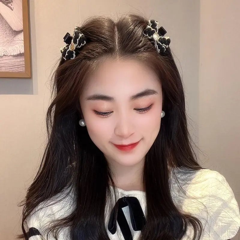 1pc Xiaoxiangfeng bow hair clip, women's high-end grab clip, side notch clip, princess hair clip, headband accessory
