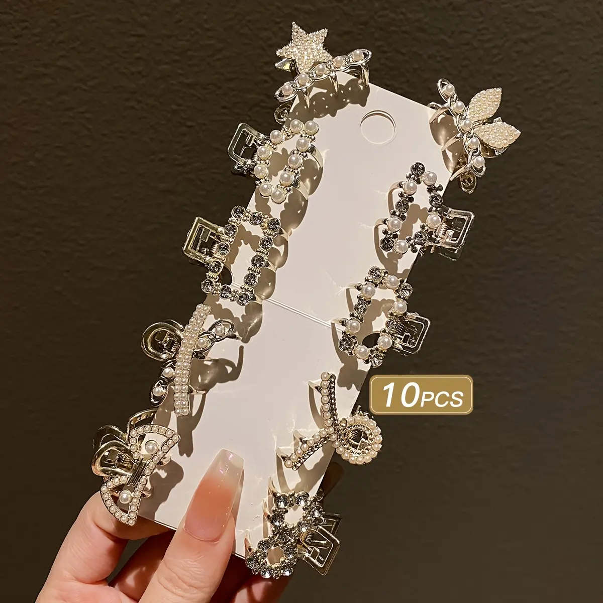 10 Girls' Hair Accessories with Multi-Color Elegant Bangs and Side Hair Claws