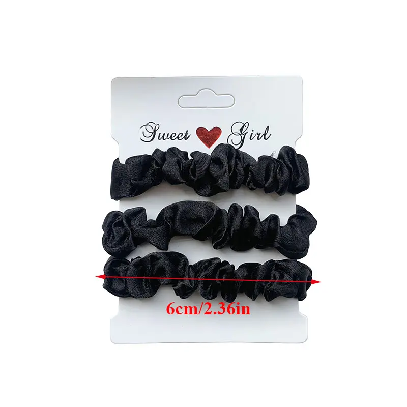 3pcs/set Woman Silk Hair Scrunchies Set Solid Color Rubber Band Girls Hair Ties Hair Accessories Women Hairband Ponytail Holders