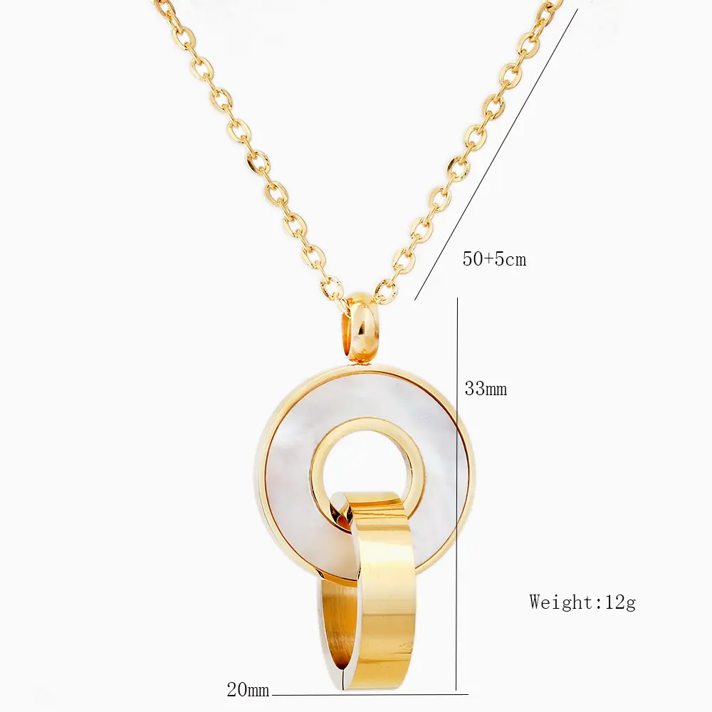 Fashion Jewelry Sets Gold Color Stainless Steel Shell Pendant Necklace Earrings Accessory For Women Wedding Party