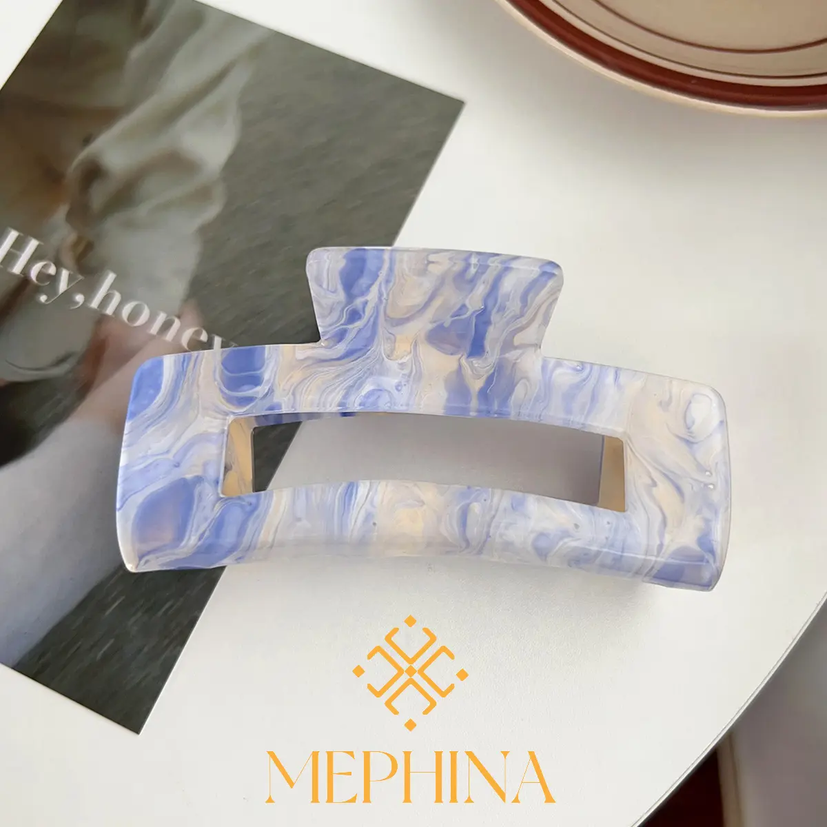 MEPHINA Korean Style Hair Claw Clips Colorful Hair Claws Glossy Gradient Hair Clip Elegant Sweet Hair Claw Accessories for Women