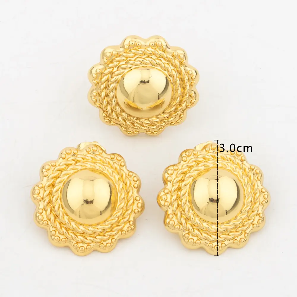 Dubai Gold Color Jewelry Sets Women Bridal Jewellery Sets Wedding Earrings Copper Pendant Necklace Rings Party Gifts Accessories