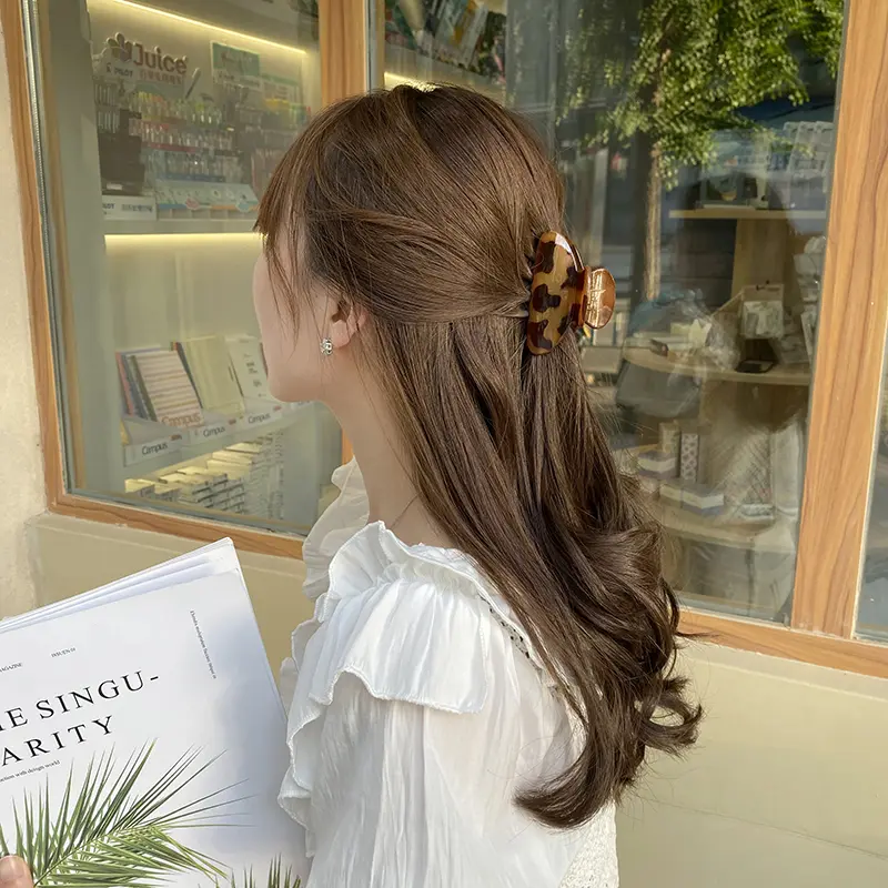 2-pack elegant and simple style, medium size princess hair accessory with half clip, hair accessories