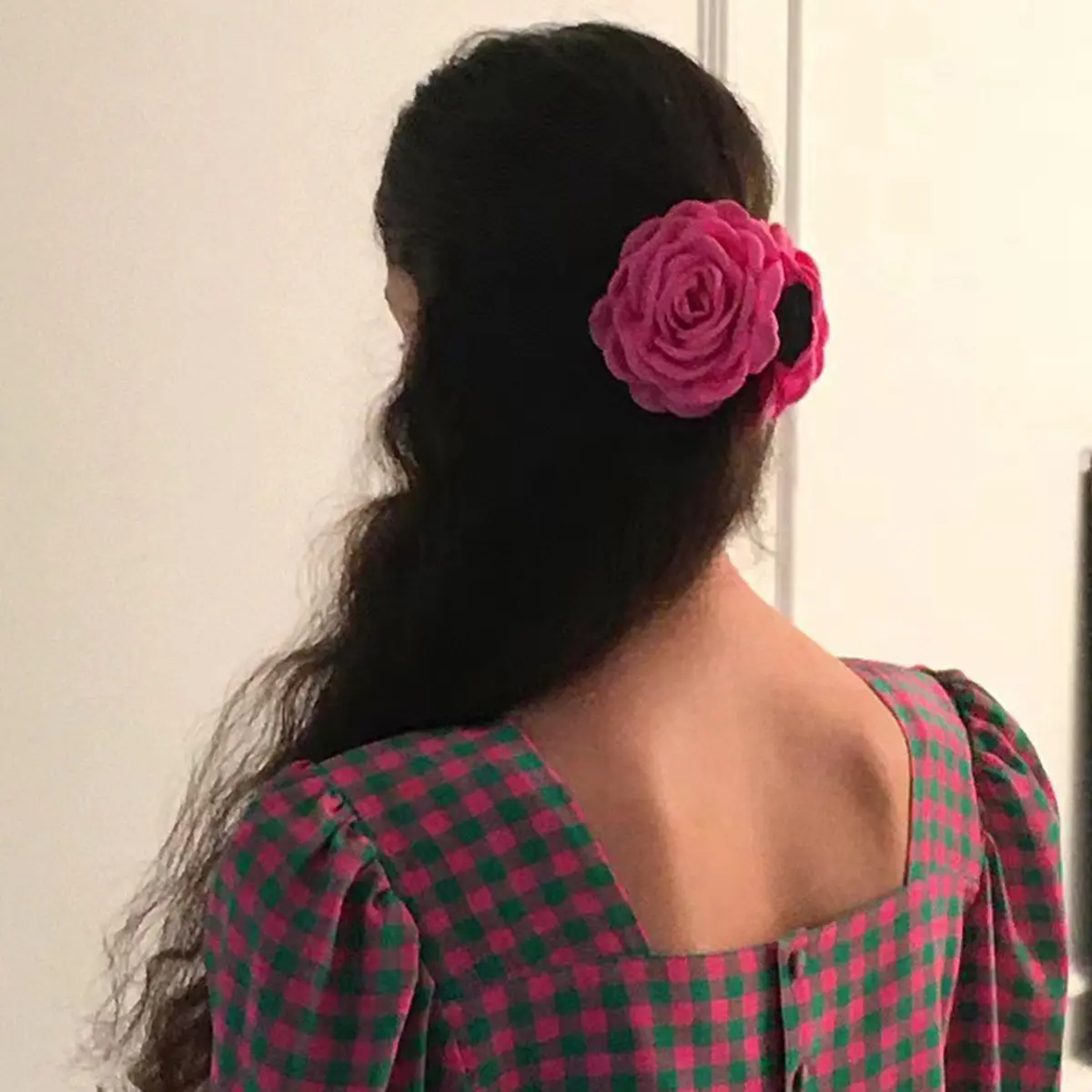 1PC Fabric Rose Flower Hair Claw Clips For Women Girls Hair Clip Barrette Plastic Hair Clamps Headwear Hair Accessories